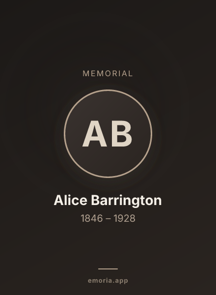 Memorial portrait of Alice Barrington