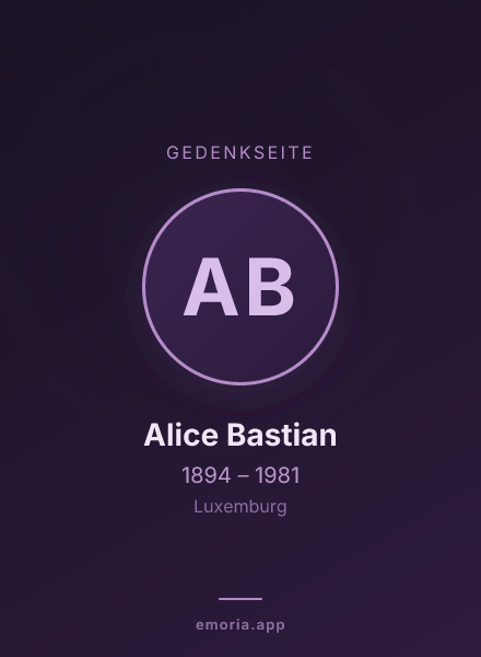 Gedenkportrait von Alice Bastian