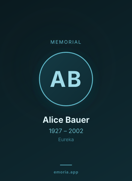 Memorial portrait of Alice Bauer