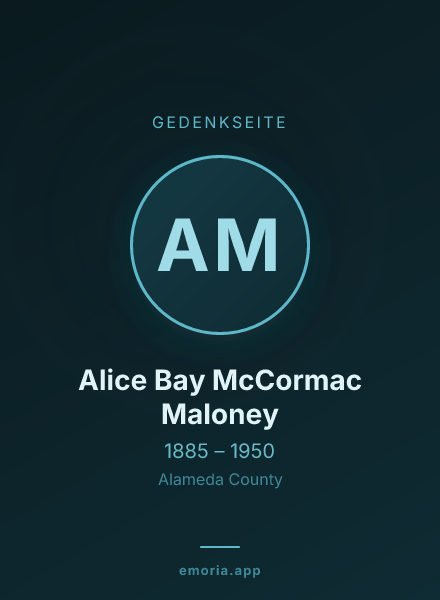 Gedenkportrait von Alice Bay McCormac Maloney