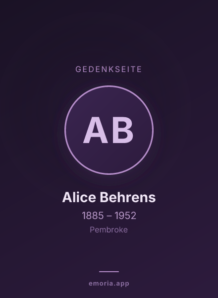 Gedenkportrait von Alice Behrens
