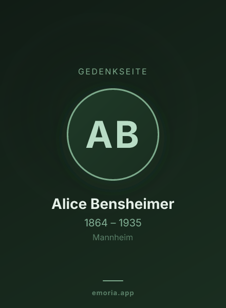 Gedenkportrait von Alice Bensheimer