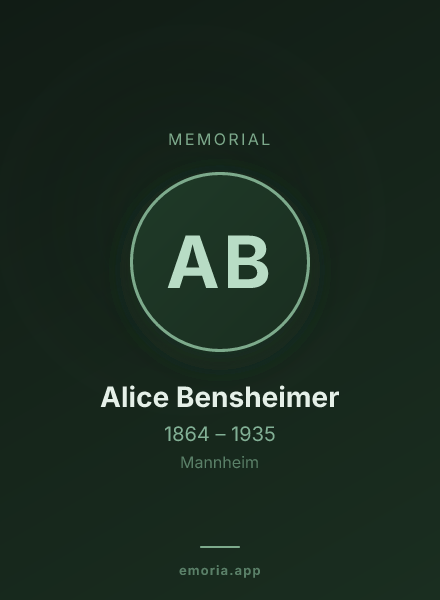 Memorial portrait of Alice Bensheimer