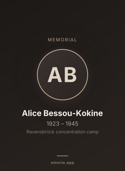 Memorial portrait of Alice Bessou-Kokine