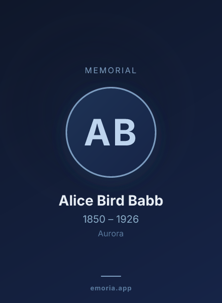 Memorial portrait of Alice Bird Babb