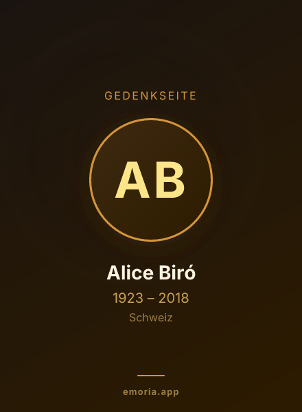 Gedenkportrait von Alice Biró