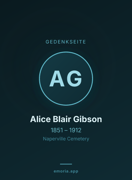 Gedenkportrait von Alice Blair Gibson