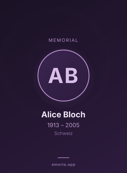 Memorial portrait of Alice Bloch