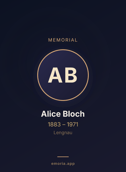 Memorial portrait of Alice Bloch