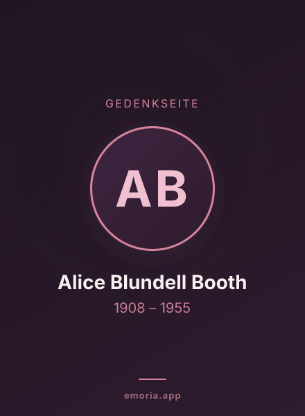 Gedenkportrait von Alice Blundell Booth