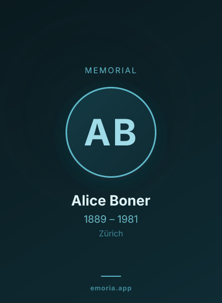 Memorial portrait of Alice Boner