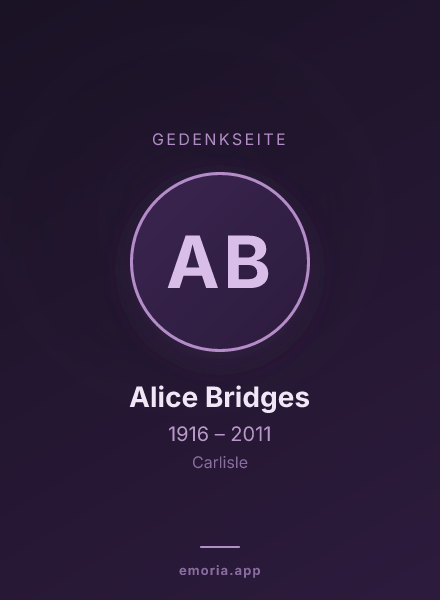 Gedenkportrait von Alice Bridges