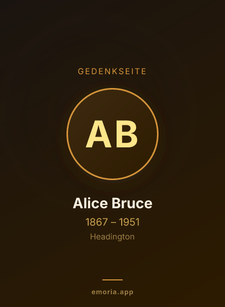 Gedenkportrait von Alice Bruce