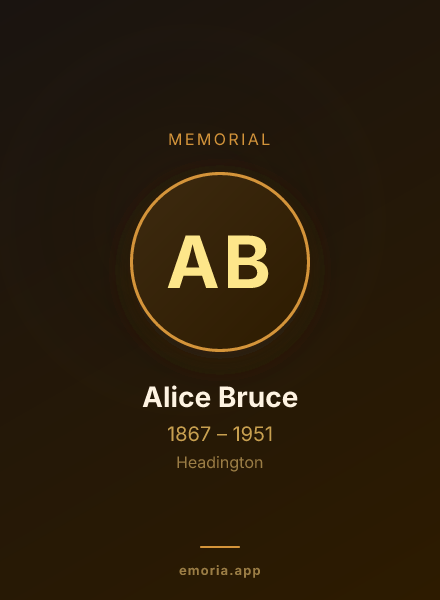 Memorial portrait of Alice Bruce