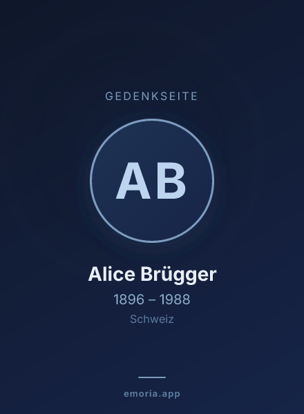 Gedenkportrait von Alice Brügger