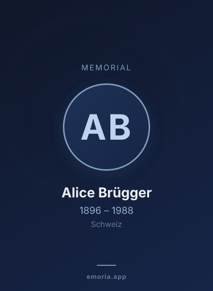 Memorial portrait of Alice Brügger