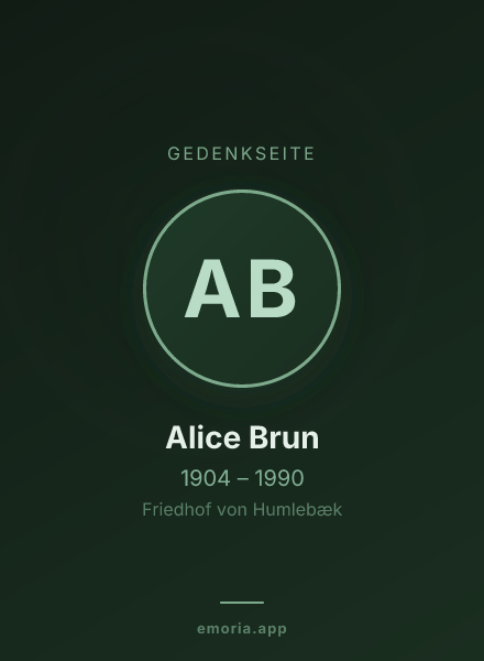 Gedenkportrait von Alice Brun