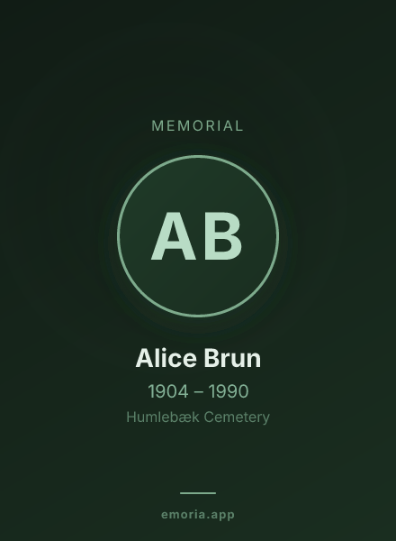 Memorial portrait of Alice Brun