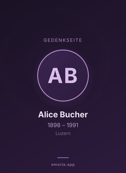 Gedenkportrait von Alice Bucher