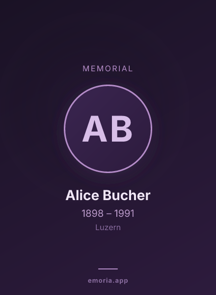 Memorial portrait of Alice Bucher