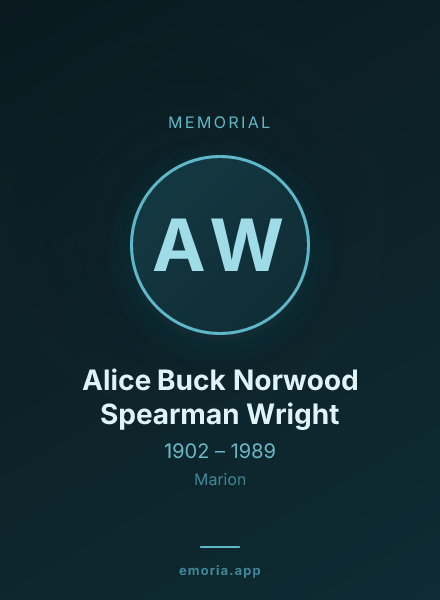 Memorial portrait of Alice Buck Norwood Spearman Wright