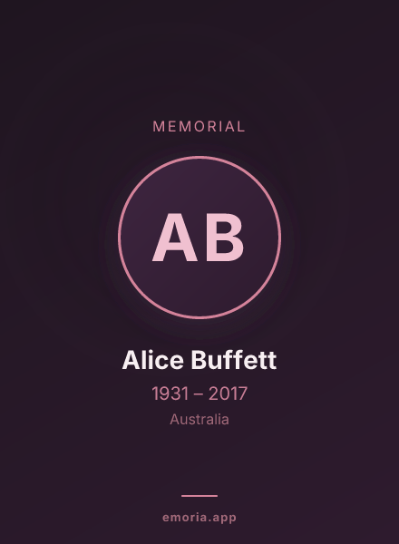 Memorial portrait of Alice Buffett