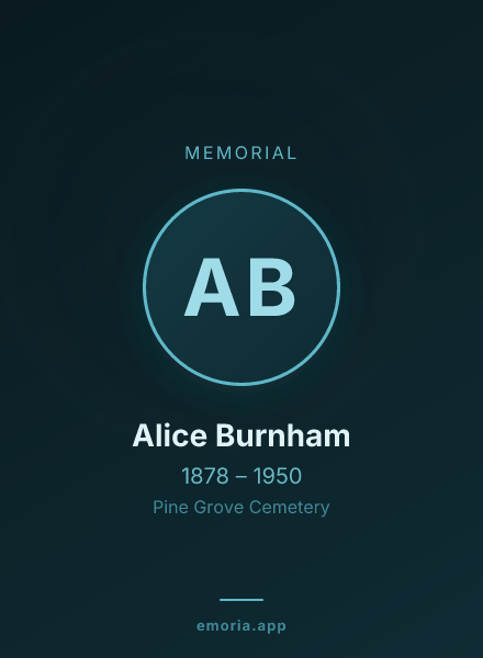 Memorial portrait of Alice Burnham