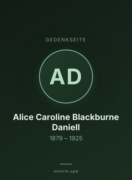 Gedenkportrait von Alice Caroline Blackburne Daniell