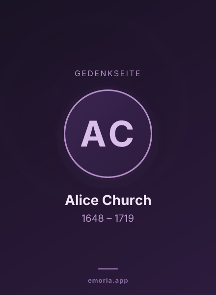 Gedenkportrait von Alice Church