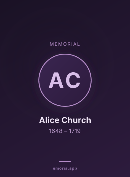 Memorial portrait of Alice Church