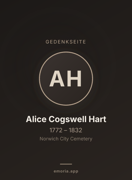 Gedenkportrait von Alice Cogswell Hart