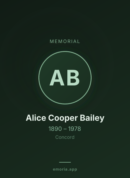 Memorial portrait of Alice Cooper Bailey