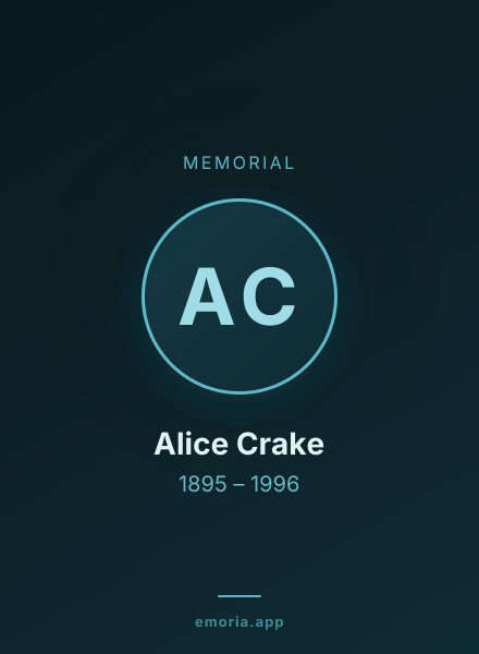 Memorial portrait of Alice Crake