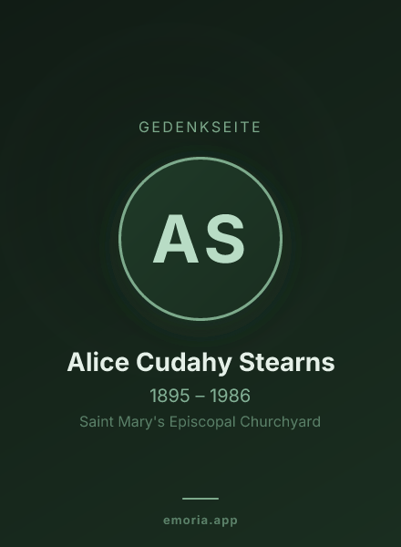 Gedenkportrait von Alice Cudahy Stearns