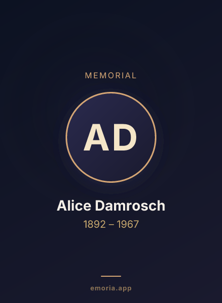 Memorial portrait of Alice Damrosch