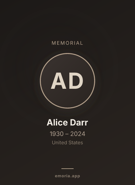 Memorial portrait of Alice Darr
