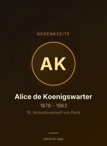 Gedenkportrait von Alice de Koenigswarter