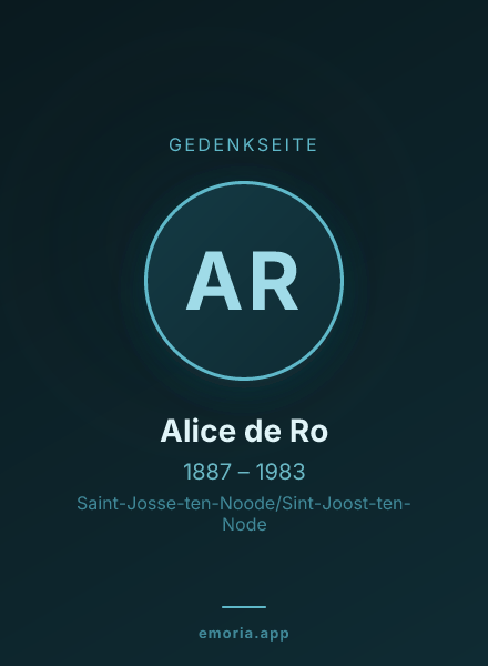 Gedenkportrait von Alice de Ro