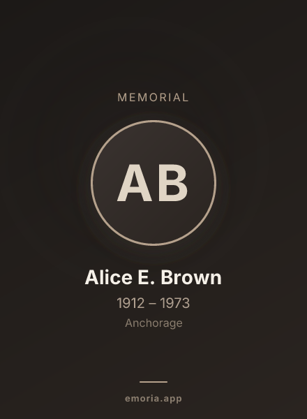Memorial portrait of Alice E. Brown