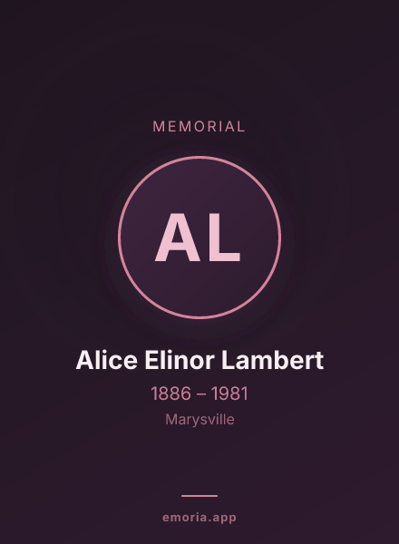 Memorial portrait of Alice Elinor Lambert