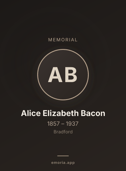 Memorial portrait of Alice Elizabeth Bacon