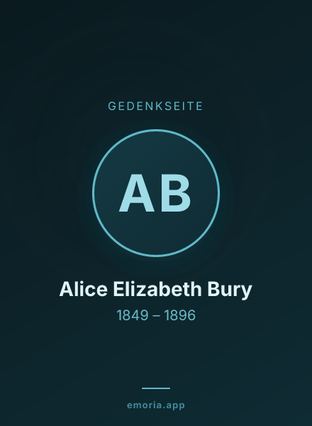 Gedenkportrait von Alice Elizabeth Bury