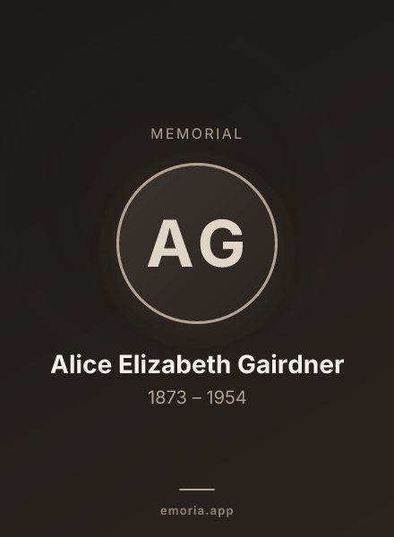 Memorial portrait of Alice Elizabeth Gairdner
