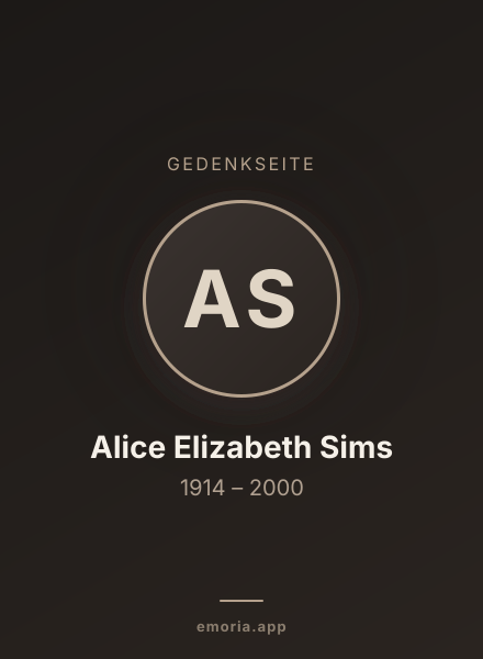 Gedenkportrait von Alice Elizabeth Sims