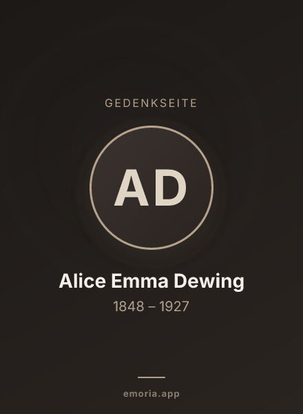 Gedenkportrait von Alice Emma Dewing