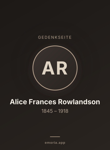 Gedenkportrait von Alice Frances Rowlandson