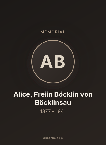 Memorial portrait of Alice, Freiin Böcklin von Böcklinsau