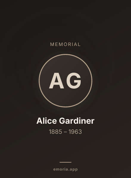 Memorial portrait of Alice Gardiner