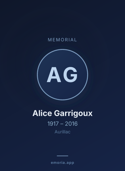 Memorial portrait of Alice Garrigoux