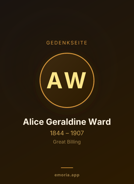 Gedenkportrait von Alice Geraldine Ward